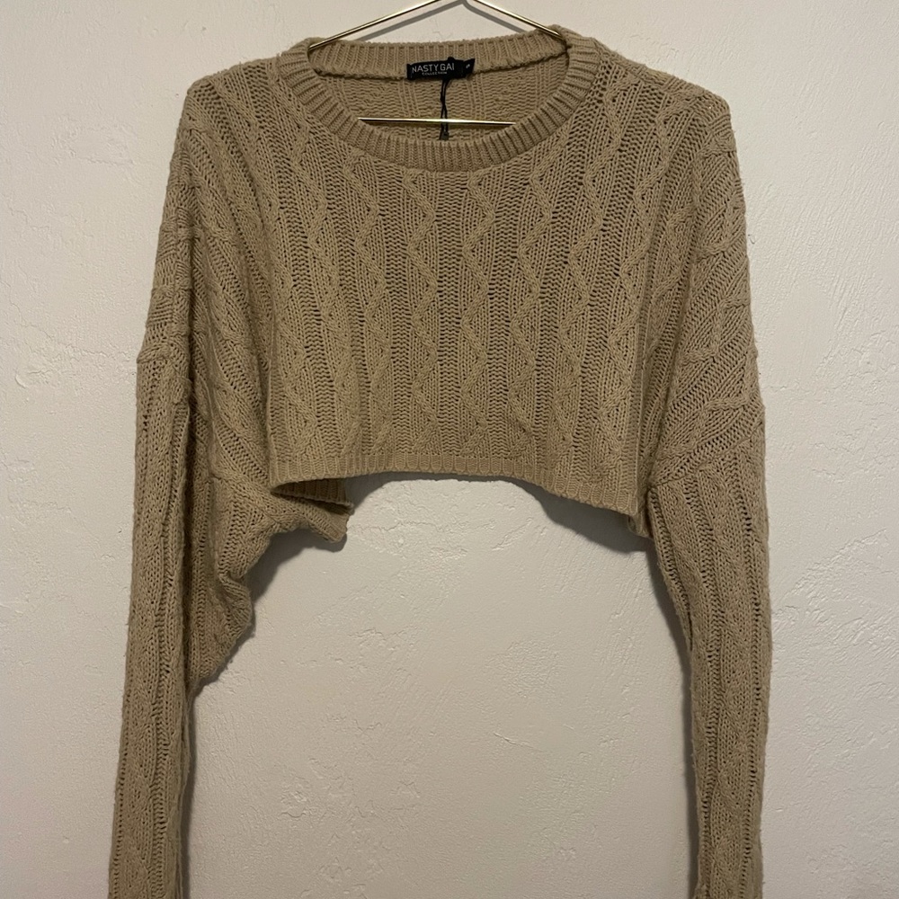 Nasty Gal Cropped Knit Sweater